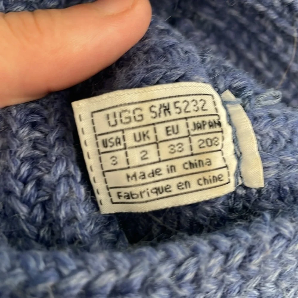 UGG Australia Cardy Knit Sweater Slip On Boots Blue